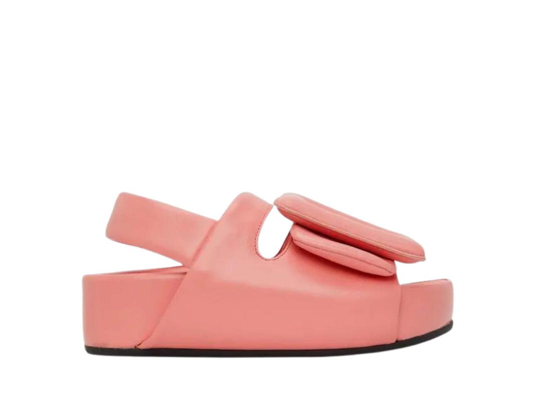 Boyy Boyy Puffy Sandal Slingback In Lambskin Leather Flamingo
