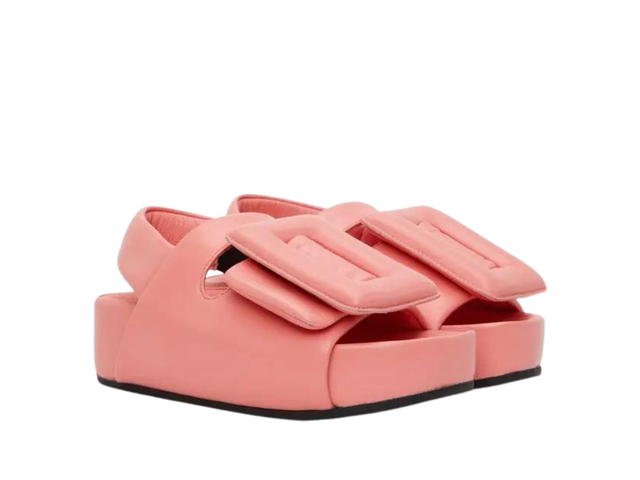 Boyy Boyy Puffy Sandal Slingback In Lambskin Leather Flamingo - view 2