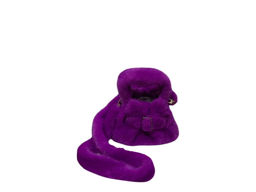 Boyy Boyy 2-Way Eco-Fur Shoulder Bag Purple