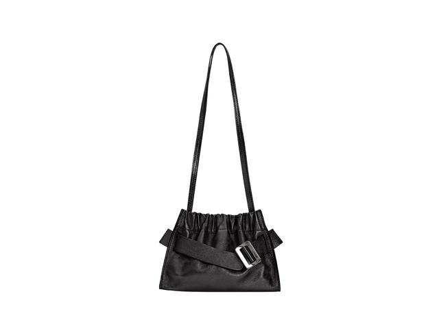 Boyy Boyy Square Scrunchy In Metallic Lambskin With Metal Hardware Metallic Black - view 1
