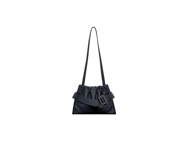 Boyy Boyy Square Scrunchy Soft In Calfskin Leather With Metal And Leather Buckle And Leather Belt Midnight - view 1