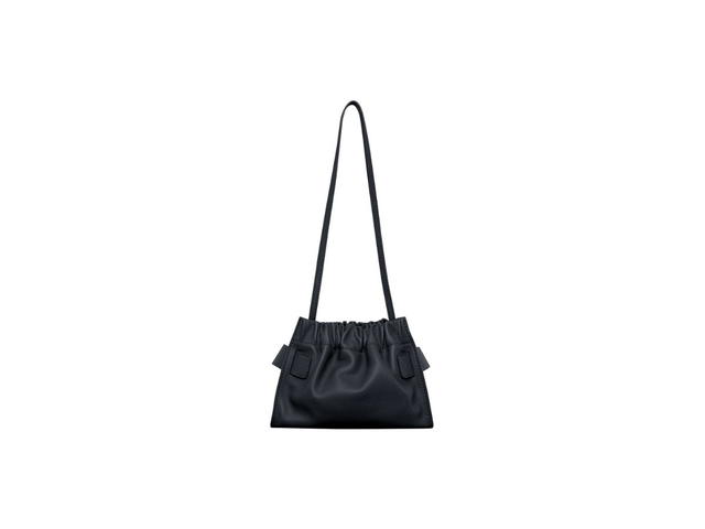 Boyy Boyy Square Scrunchy Soft In Calfskin Leather With Metal And Leather Buckle And Leather Belt Midnight - view 3