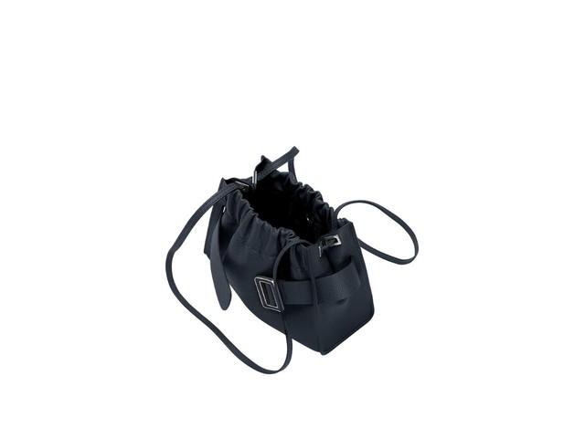 Boyy Boyy Square Scrunchy Soft In Calfskin Leather With Metal And Leather Buckle And Leather Belt Midnight - view 4