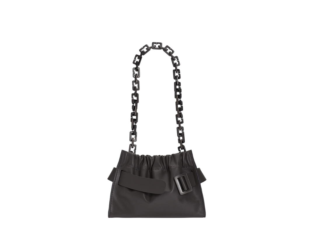 Boyy Boyy Square Scrunchy Soft Monotone B-Chain In Grain Calfskin With Monotone Buckle And Leather Belt Vintage Grey