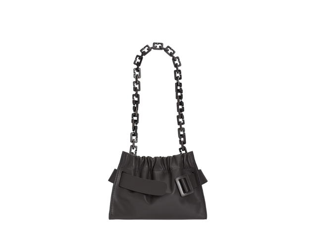 Boyy Boyy Square Scrunchy Soft Monotone B-Chain In Grain Calfskin With Monotone Buckle And Leather Belt Vintage Grey - view 1