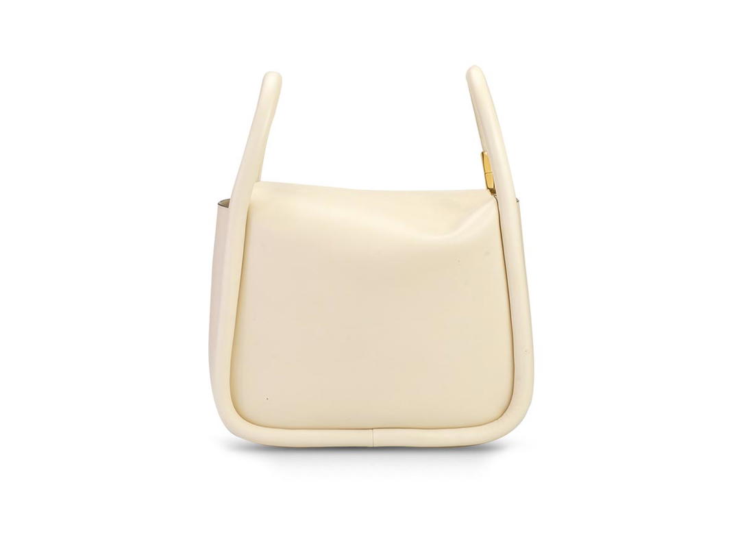 Boyy Boyy Wonton 25 In Calfskin Leather With Metal Twist Fastener Ecru