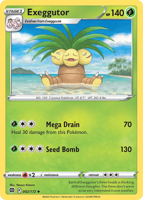 Pokemon Pokemon Exeggutor U [BRS 002/172] Sword & Shield "Brilliant Stars" (EN)