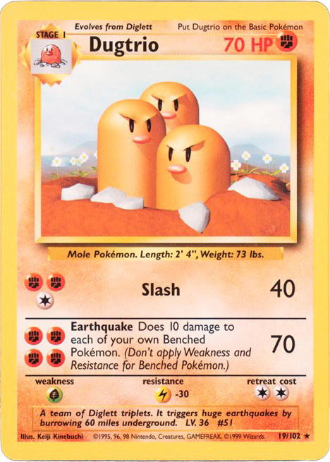 Pokemon Pokemon Dugtrio R [BS 19/102] Base "Base" [Unlimited] (EN)