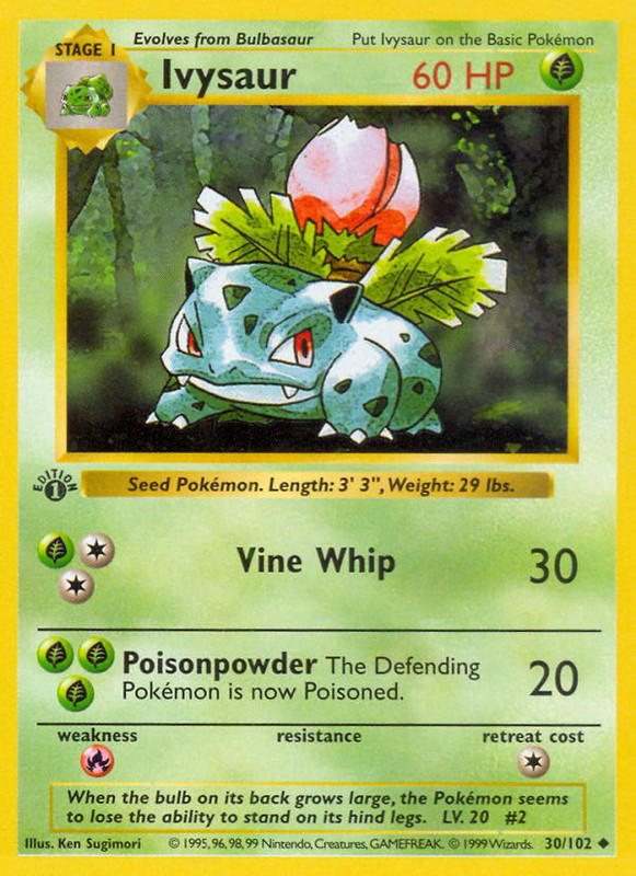 Pokemon Pokemon Ivysaur U [BS 30/102] Base "Base" [FirstEditionShadowless] (EN)