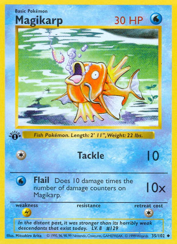 Pokemon Pokemon Magikarp U [BS 35/102] Base "Base" [FirstEditionShadowless] (EN)