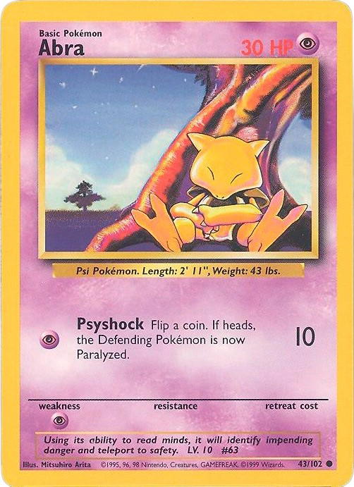 Pokemon Pokemon Abra C [BS 43/102] Base "Base" (EN)
