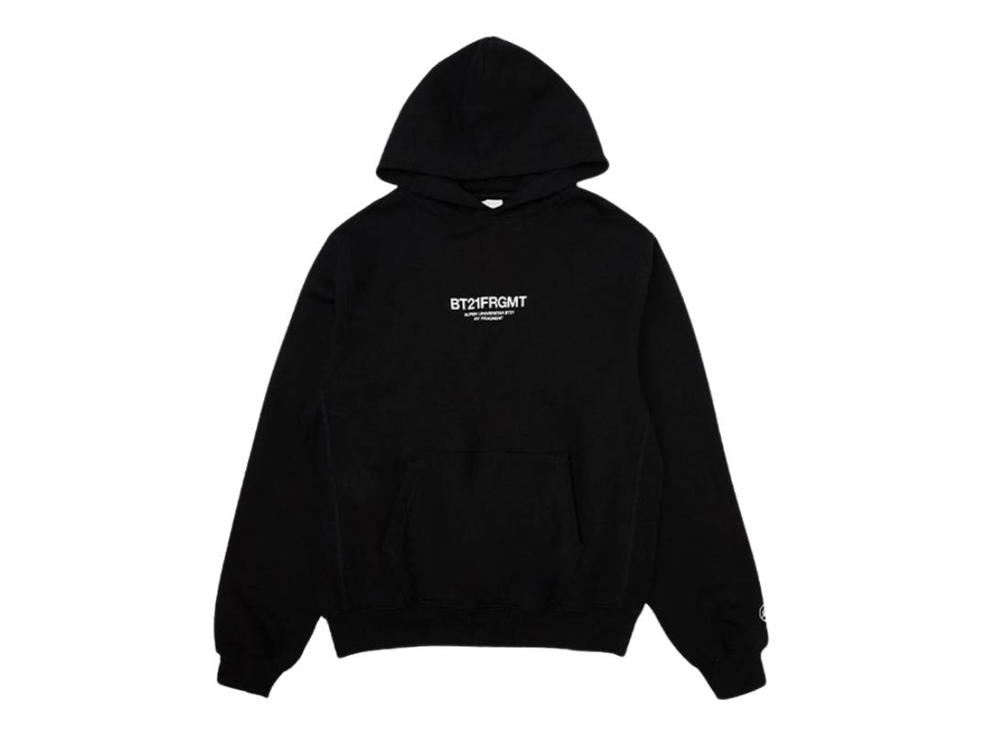 BT21 BT21 X FRAGMENT LOGO HOODED-T "BLACK"