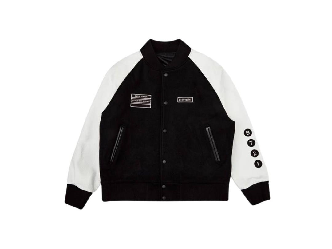 BT21 BT21 X FRAGMENT VARSITY JACKET "BLACK"