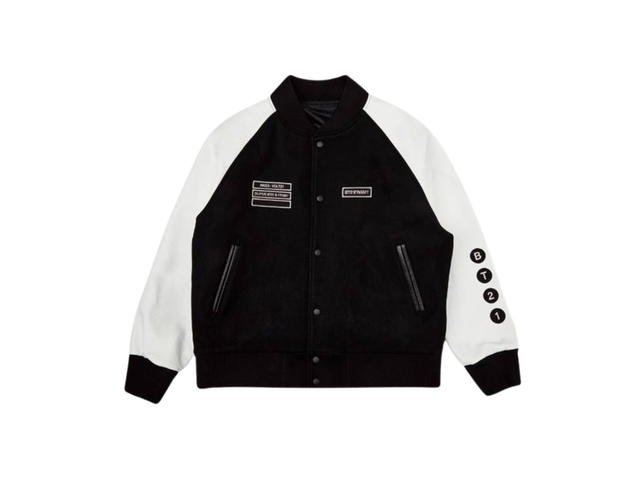 BT21 BT21 X FRAGMENT VARSITY JACKET "BLACK" - view 1