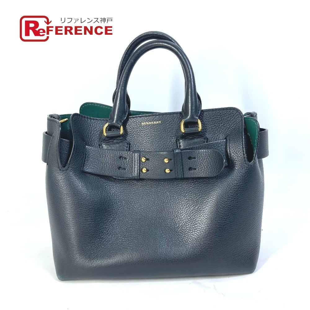 Burberry BURBERRY 4076733 Hand Bag logo belt bag 2WAY Shoulder Bag Leather Black/Green