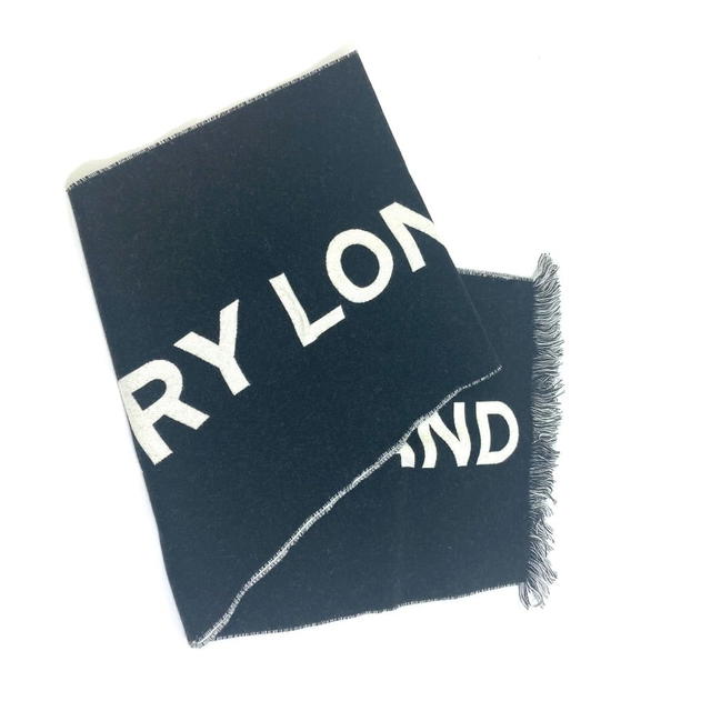 Burberry BURBERRY 80085081 bicolor fringe Scarf logo Scarf wool Black x White - view 2