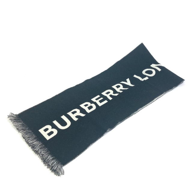 Burberry BURBERRY 80085081 bicolor fringe Scarf logo Scarf wool Black x White - view 4