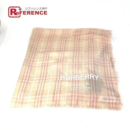 Buy BURBERRY 8011095 check logo Stole/Shawl fringe Scarf Cashmere Pink/Beige at Sasom – Authentic and Ready to Ship