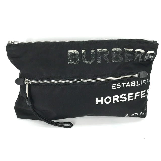 Burberry BURBERRY 8014756 Horse ferry HORSEFERRY bag pouch Clutch bag Nylon Black/White - view 2