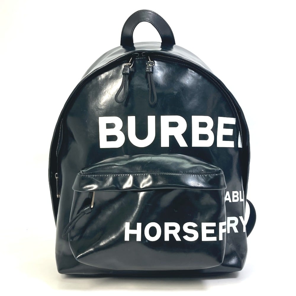 Burberry BURBERRY 8021908 ML JETT Horseferry Backpack Coating canvas Black/White