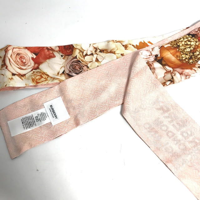 Burberry BURBERRY 8021938 Floral Print Silk Skinny Scarf BandeauScarf Scarf silk pink - view 4