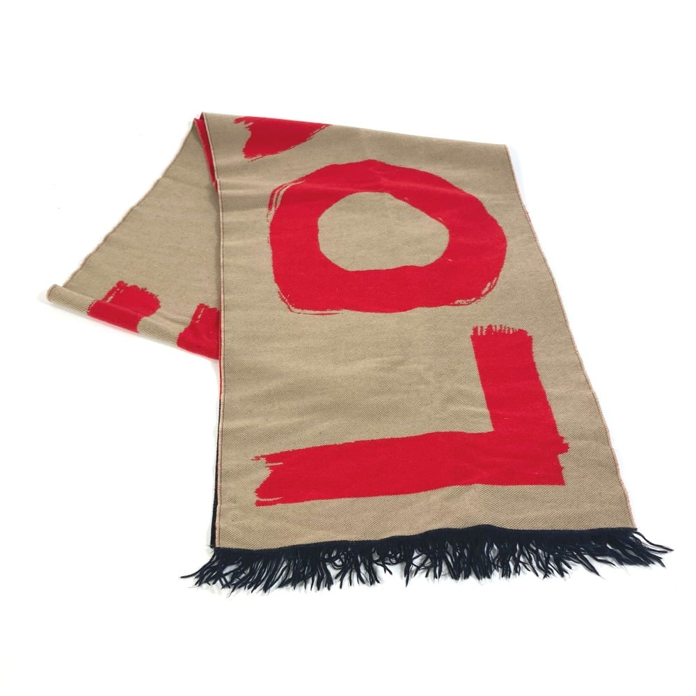 Burberry BURBERRY 8037534 fringe Scarf LOVE Scarf wool / silk Brown/Red