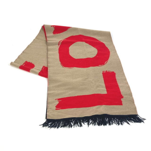 Burberry BURBERRY 8037534 fringe Scarf LOVE Scarf wool / silk Brown/Red - view 1