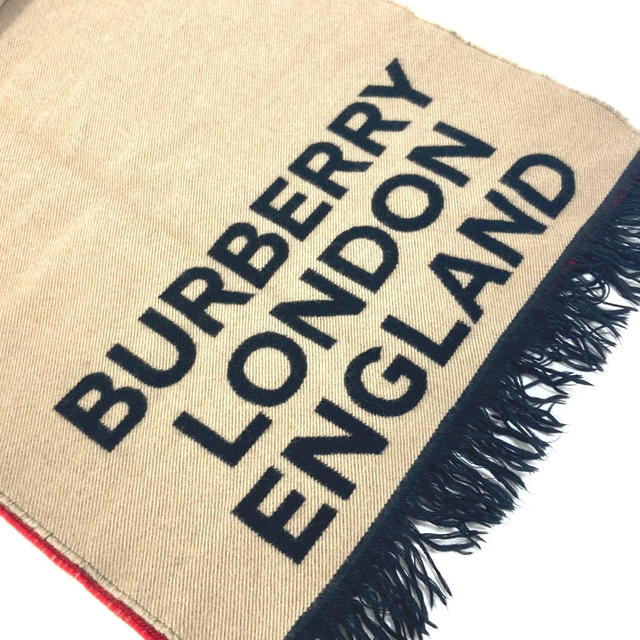Burberry BURBERRY 8037534 fringe Scarf LOVE Scarf wool / silk Brown/Red - view 3