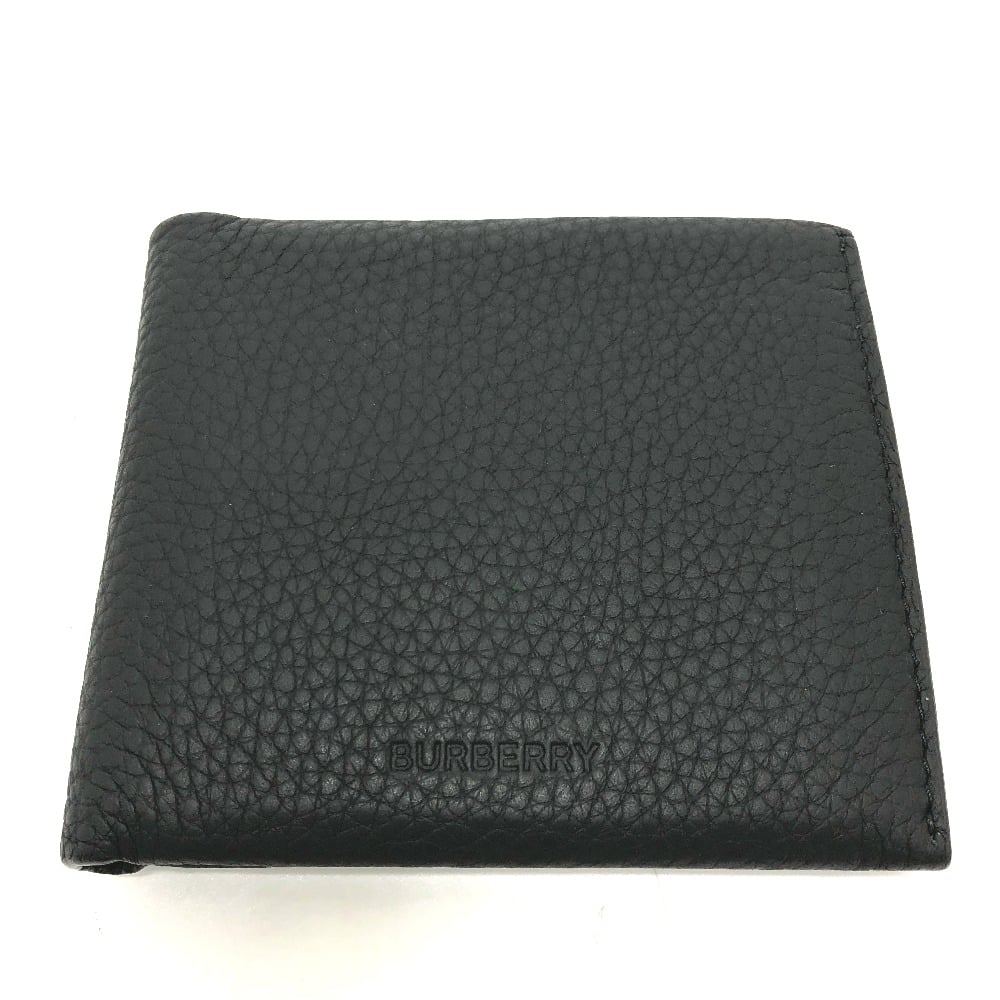 Burberry BURBERRY 8043377 logo Wallet Saif Folded wallet Leather Black