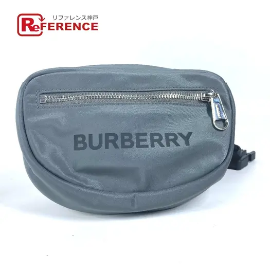 Buy BURBERRY 8052888 cross logo Belt Bag Waist Pouch body bag gray/Black Unused at Sasom – Authentic and Ready to Ship