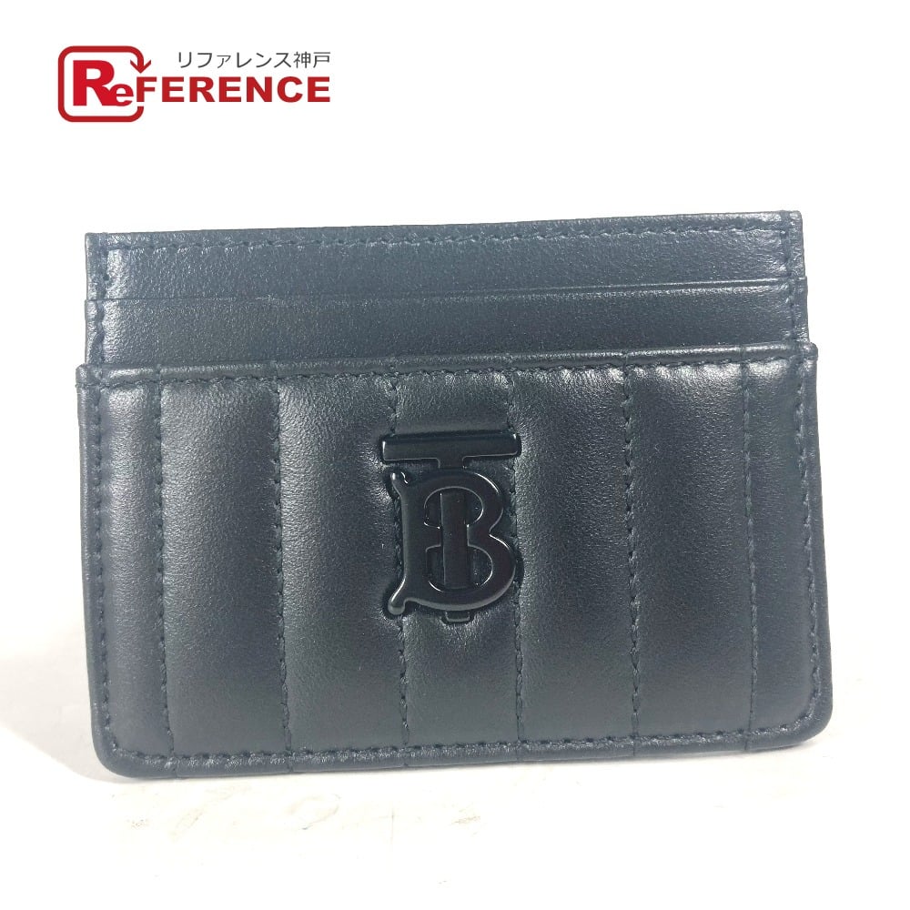 Burberry BURBERRY 8064827 TB logo Business Card Holder Card Case Leather Black Unused