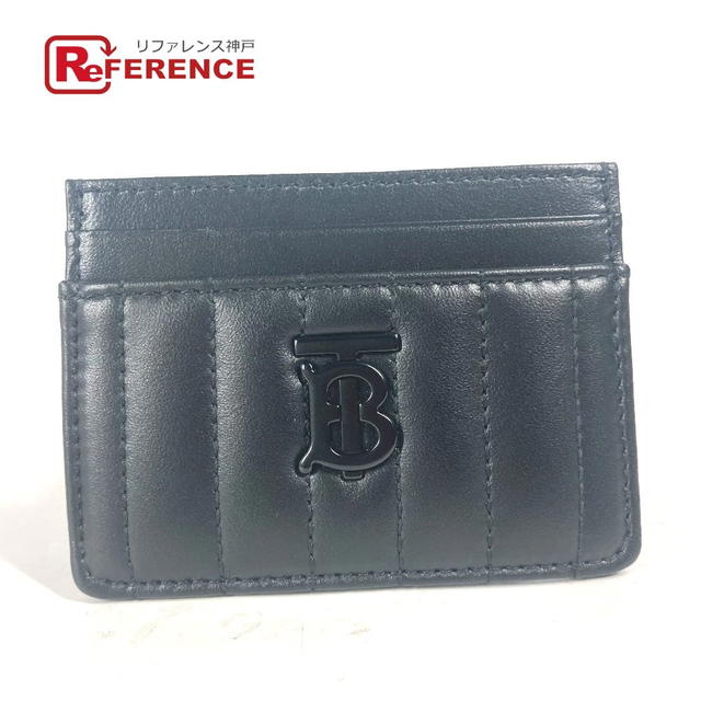 Burberry BURBERRY 8064827 TB logo Business Card Holder Card Case Leather Black Unused - view 1