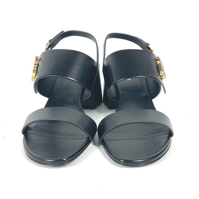 Burberry BURBERRY 8069452 heel shoes TB logo shoes Sandals Leather Black Unused - view 3