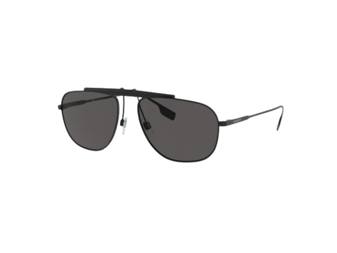 Burberry Burberry Aviator Sunglasses In Black Metal Frame With Gray Lenses