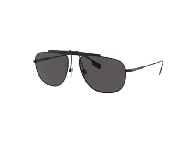Burberry Burberry Aviator Sunglasses In Black Metal Frame With Gray Lenses - view 1