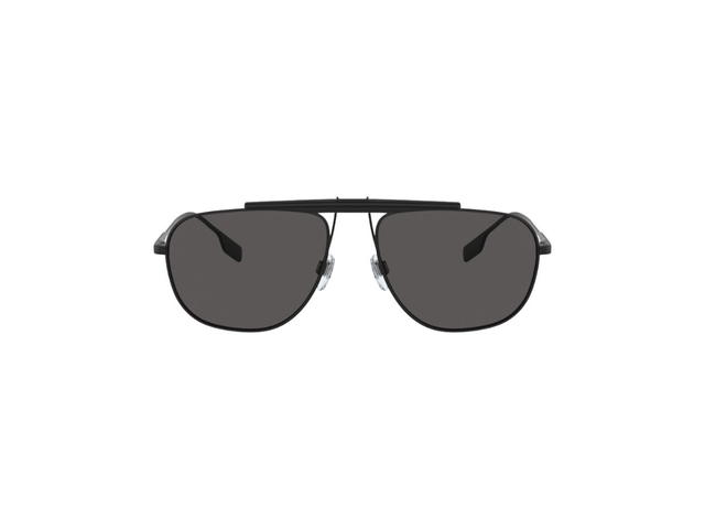 Burberry Burberry Aviator Sunglasses In Black Metal Frame With Gray Lenses - view 2