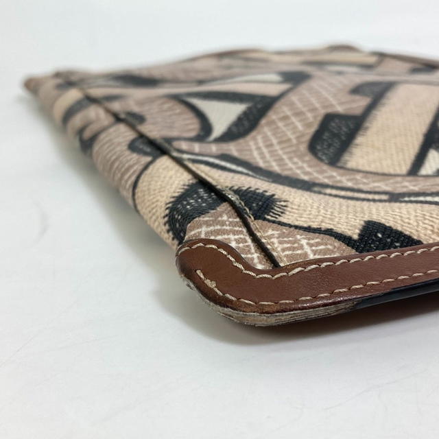 Burberry BURBERRY bag TB whole pattern fastener zip Clutch bag PVC/Leather Brown - view 4