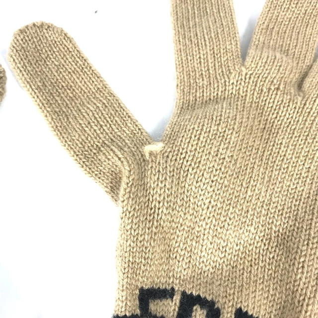 Burberry BURBERRY Bicolor logo Glove gloves wool Beige/Black - view 3