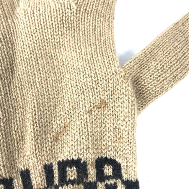 Burberry BURBERRY Bicolor logo Glove gloves wool Beige/Black - view 4