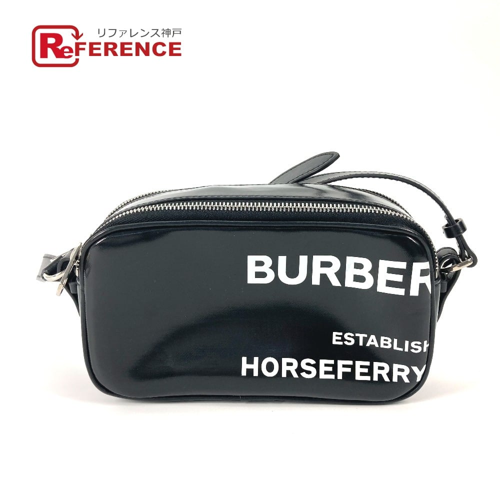 Burberry BURBERRY Bicolor Logo horse ferry Crossbody bag Shoulder Bag Leather Black/White