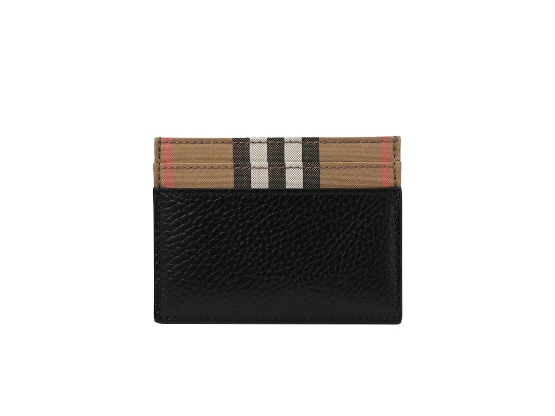 Burberry Burberry Card Holder In Canvas Grain Calfskin Leather