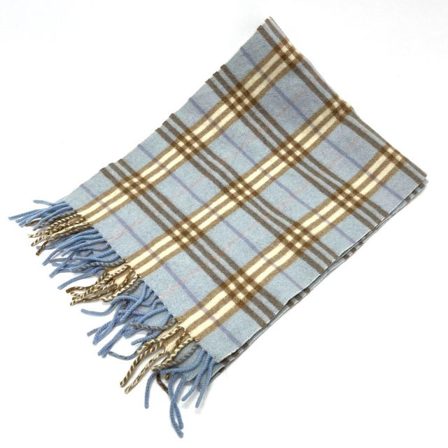Burberry BURBERRY check New tag/fringe Fashion Accessories Scarf Wool / Cashmere blue - view 1
