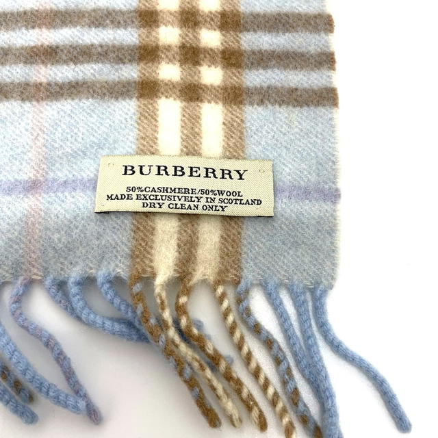 Burberry BURBERRY check New tag/fringe Fashion Accessories Scarf Wool / Cashmere blue - view 4