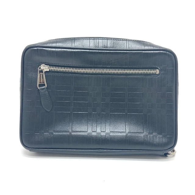 Burberry BURBERRY Check pattern Embossed Clutch Bag Pouch Black/SilverHardware - view 3