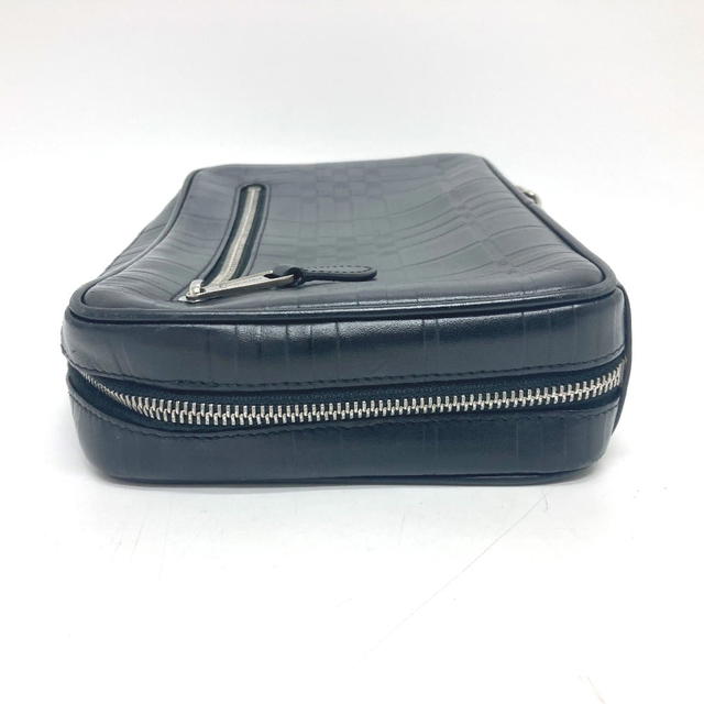 Burberry BURBERRY Check pattern Embossed Clutch Bag Pouch Black/SilverHardware - view 4