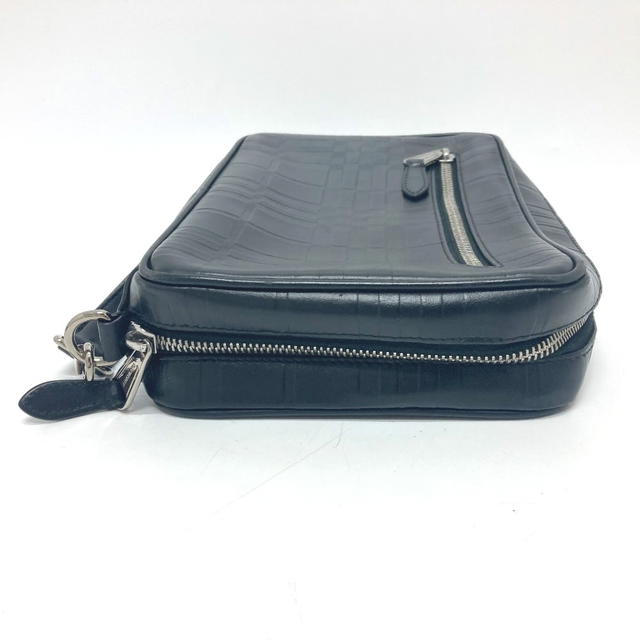 Burberry BURBERRY Check pattern Embossed Clutch Bag Pouch Black/SilverHardware - view 5
