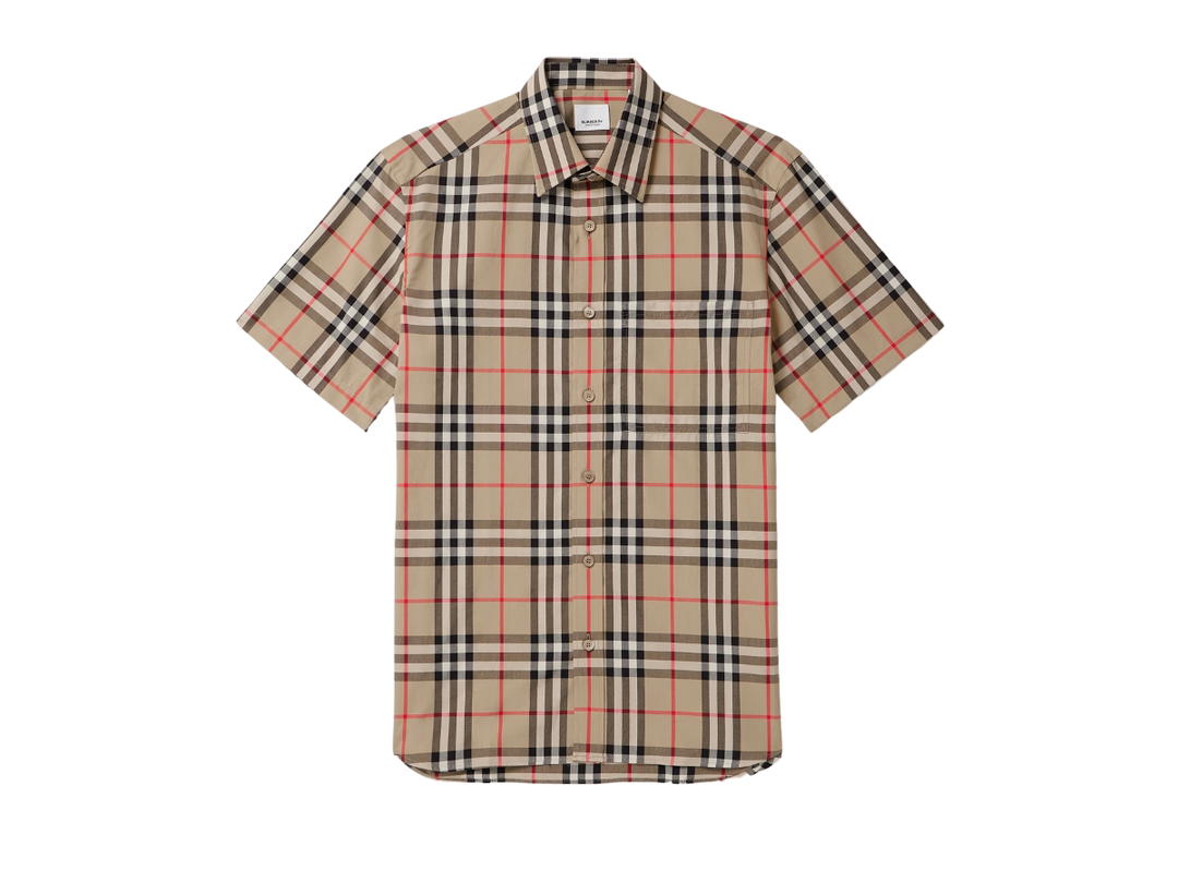 Burberry Burberry Checked Cotton-Poplin Shirt Beige