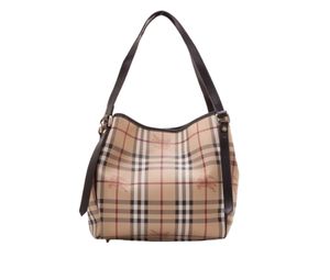 Buy Burberry Chocolate Haymarket Check PVC Tote Bag Beige Brown at Sasom – Authentic and Ready to Ship