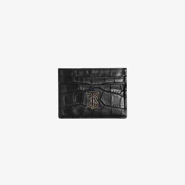 Burberry Burberry Embossed Leather TB Card Case Black - view 2