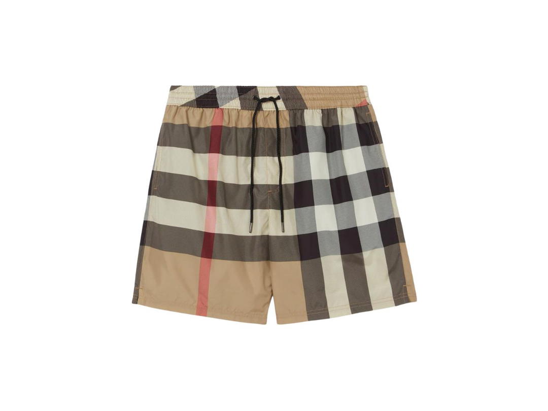 Burberry Burberry Exaggerated Check Drawcord Swim Shorts Archive Beige